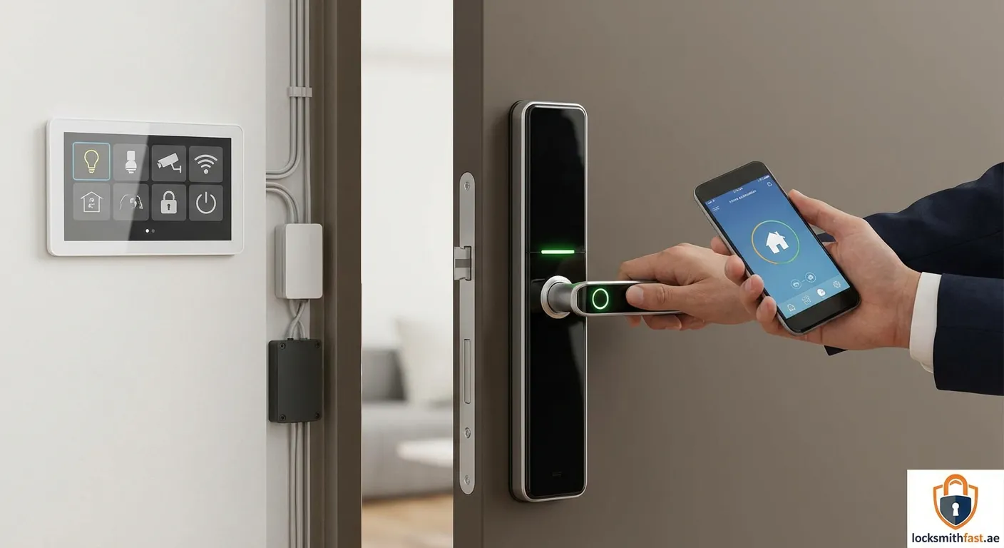 Smart lock integration with home automation system panel