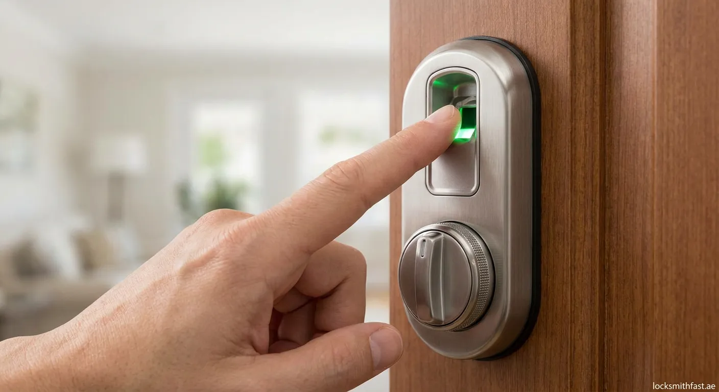 Fingerprint smart lock on front door