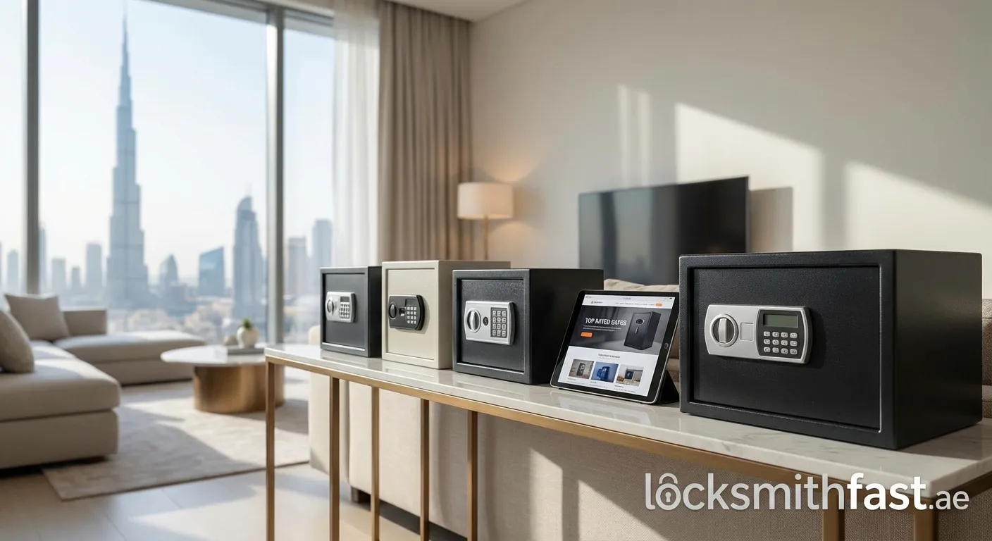 Modern digital home safe installed in a Dubai apartment closet
